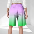 thumbnail image 3 of Plebaso Womens Casual Shorts Knee Length Drawstring Shorts Gradient Color Summer Wide Leg Shorts S-5XL, 3 of 6