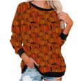 thumbnail image 2 of Liquidation à 50 % Chandail Surdimensionné pour Femmes 2023 Décontracté Manches Longues Col Rond Hauts Blouse Ample Chandail à Imprimé d'Halloween Graphique, 2 of 6