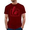 thumbnail image 2 of Chandails à Col Rond pour Couples Assortis, Imprimé de Lettres de la Saint-Valentin, Légers, Manches Courtes, T-Shirts Classiques, Coupe Ample, Confortables, Doux, Chemisiers pour Lui et Elle, Vêtements de Vacances, Bourgogne, TTG, 2 of 5