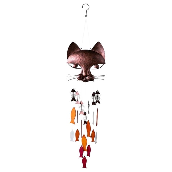 SUTENGDA Chimes Handmade And Fish Metal Chimes Cat Wind Fish Charming Cat Wind Home Decor