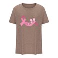 thumbnail image 4 of TIMIFIS Chandails de Sensibilisation au Cancer du Sein pour Femmes Été Ample Imprimé T-Shirt à Col Rond Manches Courtes Blouse Décontractée Automne/hiver, 4 of 5