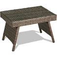 thumbnail image 1 of Gymax Table d'Appoint Pliant en Rotin Osier pour Café, Patio, Jardin, Bord de Piscine, Cour, Extérieur, 1 of 7