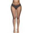 thumbnail image 2 of ylioge Bas Résille pour Femmes Aguichant Ajourés Taille Haute Strass Collants Scintillants Dames Tendance Unis Extensibles Cuissards Bas, 2 of 7
