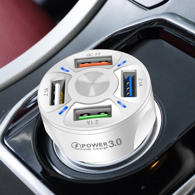EGNMCR 4 In 1 3.1A QC 3.0 Adapter Wireless Bluetooth Fast Charging Car Mobile Phone Charger 4 USB Ports Universal USB Charge