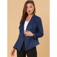 thumbnail image 3 of INSPIRE CHIC Veste en Faux Suède pour Femmes, Cardigan Ouvert à Revers Drapé, 3 of 6