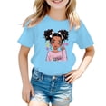 thumbnail image 1 of PMVFHDE T-Shirts pour Fille Jolis Hauts d'Été pour Fille Jolis T-Shirts pour Fille Hauts Filles T-Shirts Graphiques Enfant Filles Joli Graphique Col Rond Manche Courte Tee T-Shirt d'Été Bleu,7-8 Ans, 1 of 1