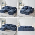 thumbnail image 3 of YINIX 120" Modular Sectional Sofa with Movable Ottomans, U-Shaped Couch for Living Room, No Assembly Required, Blue, 3 of 9