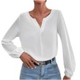 thumbnail image 1 of XZNGL Womens Long Sleeve Tops and Blouses Womens Satin Socket V-Neck Solid-Color Commute Long Sleeve Blouses Shirt Tops Womens Tops and Blouses Womens Blouses Long Sleeve, 1 of 9