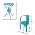 thumbnail image 2 of KOSSMAI Ensemble de Salle à Manger d'Extérieur 3 Pcs pour Patio, Deux Chaises de Salle à Manger et une Table Ronde de Salle à Manger pour l'Extérieur, Jardin, Patio, Sarcelle, 2 of 4