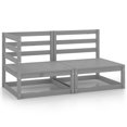 thumbnail image 1 of vidaXL 2 Piece Garden Lounge Set Grey Solid Pinewood, 1 of 5