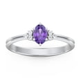 thumbnail image 2 of Birthstone Oval Ring with Shoulder Accents - Amethyst (February), 2 of 5
