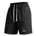 thumbnail image 2 of Mens Shorts Clearance, Drawstring Shorts Men Shorts Men Casual Utility Shorts Drawstring Cargo Shorts Shorts for Men Cargo Shorts for Summer, Black, 3XL, 2 of 9