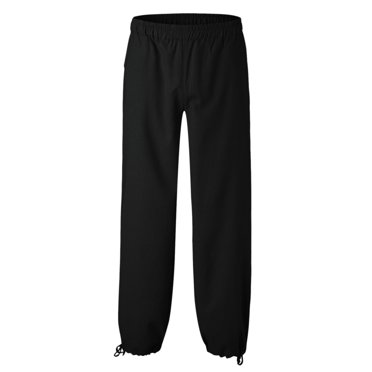 LEEy-world Sweatpants for Men Casual Long Men's And Trousers With Waistband Pant Color Waistband Soild Tethered Loose And With Pockets Men's pants Black,L