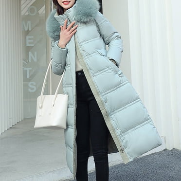 IROINID Manteau Mi-Long d'Hiver Chaud pour Femme, Couleur Unie, Doudoune à Fermeture Éclair, Manches Longues, Chandail à Capuchon, Vêtement d'Extérieur, Vert Menthe