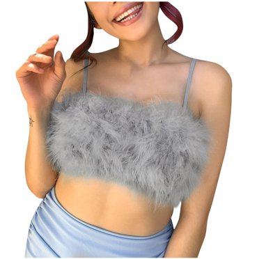 Mrat Camisoles Surdimensionnées pour Femmes, Mode, Poitrine Enveloppée, Couleur Unie, Épaules Dégagées, Hauts Courts, Camisole en Dentelle S-232 Gris P
