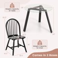 thumbnail image 3 of Costway 3 PCS Dining Set for 2 Round Table with 2 Chairs Solid Rubber Wood Frame Modern Black, 3 of 6