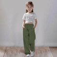 thumbnail image 2 of WENXIAOO Toddler Girl Sweatpants Drawstring Jogger Sweatpants With Pockets Solid Pants Green Sweat Pants Boys Kids Spring Fall Sweatpants Size 9-10 Years, 2 of 7