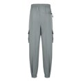 thumbnail image 3 of Autumn And Winter Mens Solid Color Work Pants Drawstring Leg Mouth Sticky Tape Pocket Casual Pants, 3 of 5