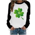 thumbnail image 1 of QIPOPIQ T-Shirts à Manches Longues à Col Rond pour Femmes T-Shirts de la Saint-Patrick T-Shirts Amples pour Dames T-Shirt Imprimé Shamrock T-Shirt Vert Porte-Bonheur Haut T-Shirt à Col Rond T-Shirts de la Saint-Patrick Offres, 1 of 4