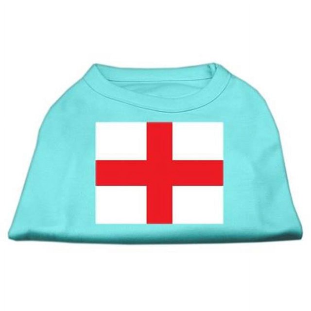 St. George's Cross (English Flag) Screen Print Shirt Aqua Xxxl (20)