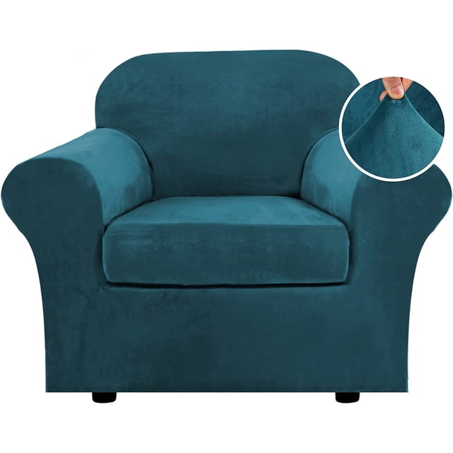 Modern Velvet Plush 4 Piece High Stretch Sofa Slipcover Furniture Protector Form Fit Luxury Thick Sofa Cover, Machine Washable