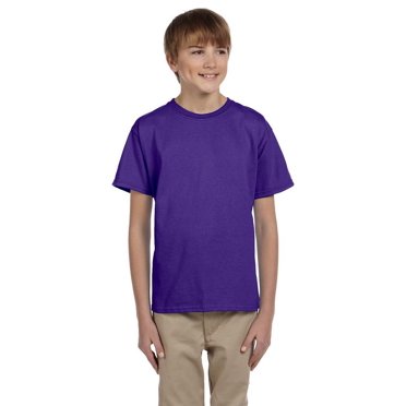Hanes 5370 T-Shirt à Manches Courtes pour Garçons - Violet - Très Grand