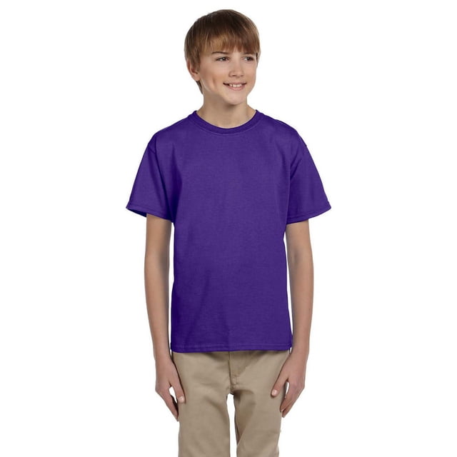 Hanes 5370 T-Shirt à Manches Courtes pour Garçons - Violet - Très Grand