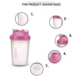 thumbnail image 1 of 600ml Shaker Bottle Sports Whey Protein Mixing Bottle With Stirring Ball Bot Cup, 1 of 4