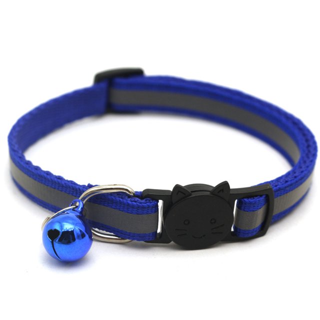 Pet Supplies Reflective Patch Collar Release Buckle Bell Tightness Adjustable Pet Collar