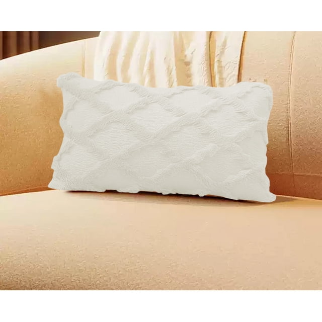 Fwttom Fuzzy Striped Throw Pillow Case, Sc&inavia-Style Fluff Long Striped Pillowcase Geometric Winter Cushion Cover Sofa Backrest Cover