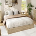 thumbnail image 1 of EDTara Wooden Platform Bed Frame, Twin/Full/Queen/King, Sturdy Slats, Simple Floor Bed, No Box Spring Required, 1 of 6