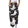 thumbnail image 1 of Birdeem Women Halloween Fashion Color Blocked Printed Drawstring Pants, 1 of 5