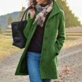 thumbnail image 2 of Pompotops Women's Solid Color Pocket Woollen Coat Recreational Long Sleeve Tops Clearance, 2 of 6