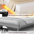 thumbnail image 4 of Modern Queen Floating Bed Frame, Suspended Bed with RGB LED Lights and Charging Station, Upholstered Bed Frame with Storage Headboard and Button Tufted, No Box Spring Needed, Beige, 4 of 8