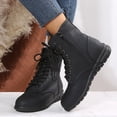 thumbnail image 1 of LSLJS Bottes à Lacets Unies Style Britannique à Fermeture Éclair Latérale, Talon Compensé Décontracté, Bottes pour Femmes, Bottines et Bottillons pour Femmes, Bottes pour Femmes, 1 of 5