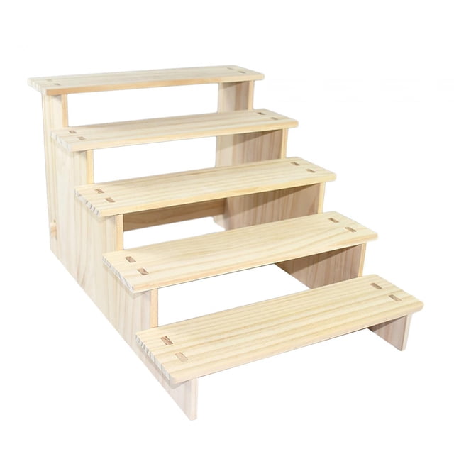 Xuanheng Wood Display Riser Collectibles Display Stand for Ornaments Crafts Apartment 5 Layer 30cm