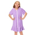 thumbnail image 2 of DuoJiaJ Filles Robe de Plage à Capuche en Coton Manches Courtes Été Peignoir de Bain Robe de Plage Taille 4-5 Ans, 2 of 5