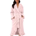 thumbnail image 1 of Peignoirs pour Femmes Peignoir à Capuche en Molleton Éponge Peignoir pour Femmes Peignoir Léger de Sauna Robe de Maison Long Peignoir Peluche Femme Pyjama en Flanelle, 1 of 6