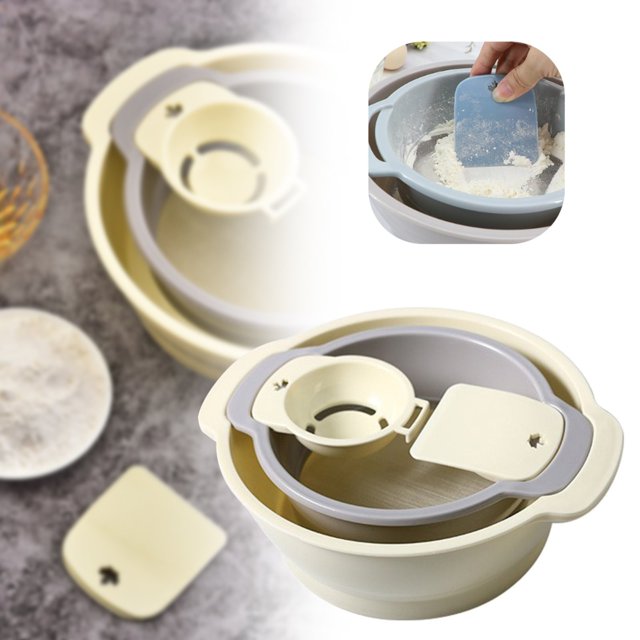 Iodue Cooking Utensils Sieve Set Trimming Tray With Mesh Stackable Design Lightweight Screen Flower Dry For Kitchen Baking Flour Sieve & Trim Set