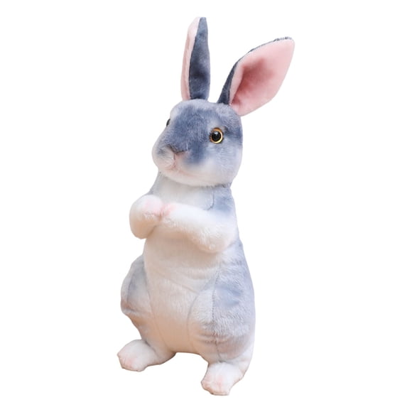 Adorable Jouet Lapin Réaliste Poupée Lapin Câline Compagnon de Réconfort pour Dormir pour Tout-Petits Préscolaires Enfants