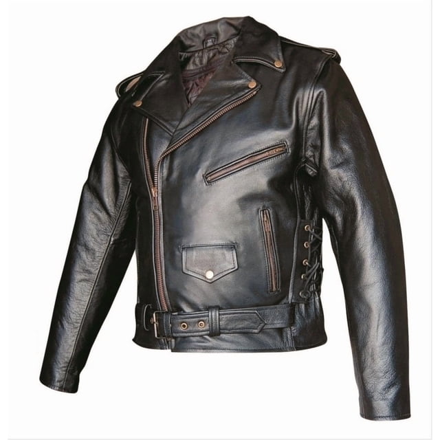 Allstate Leather Veste de Moto Basique AL2022 pour Hommes 60 Noir