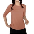 thumbnail image 1 of fatyb Chandails de Détente à Manches 3/4 pour Femmes Col Ras du Cou Amples et Confortables Blouses Chandail Décontracté de Tous les Jours T-Shirt de Pyjama, 1 of 3