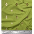 thumbnail image 1 of Soimoi Green Poly Georgette Fabric Butidar Jamdani Fabric Prints By Yard 42 Inch Wide, 1 of 2