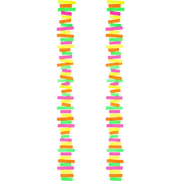 UPGRATOR 2Pcs Yellow and Streamers for Neon Party and Black Light Party Decorations
