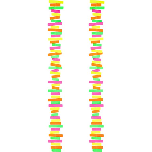 UPGRATOR 2Pcs Yellow and Streamers for Neon Party and Black Light Party Decorations