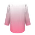 thumbnail image 5 of Birdeem T-Shirt à Boutons pour Femmes, Mode Décontractée, Manches 3/4, Col Imprimé, Haut Blouse, 5 of 5