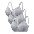 thumbnail image 1 of DecSea 3PC Women's Solid Color Steel Ring Oversized Gathering Underwear Daily Bra, 1 of 3