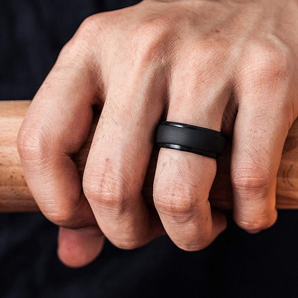 Rvkxad Soft Men's Wedding Ring, Double Band Ring for Men in Various Sizes, Jewelry Gift, Wedding Band