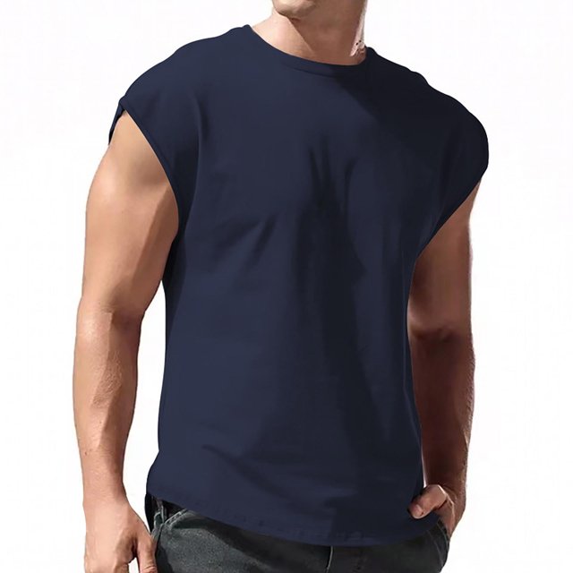 LUOGENLI T-shirts pour Homme pour Hommes T-Shirt Sans Manches Respirant pour Homme Hauts Ajustés Mode Été Col Rond Manches Courtes T-shirts Vintage pour Homme T-Shirt Graphique Fête de la Saint-Patrick Marine TTTG
