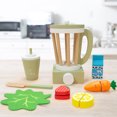 thumbnail image 3 of Teamson Kids Little Chef 13 pcs Wooden Play Kitchen Blender Accessory Set Green, 3 of 10